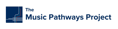 Wordmark logo with an icon for the Music Pathways Project.